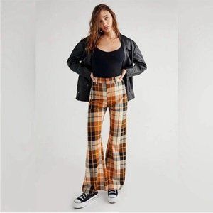 Free people High waisted plaid jules pant